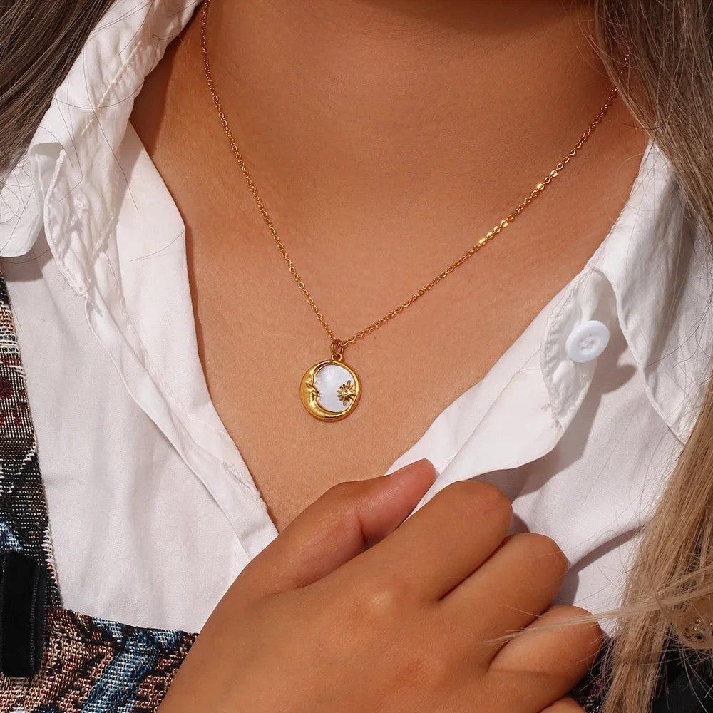 Opal Moon Necklace