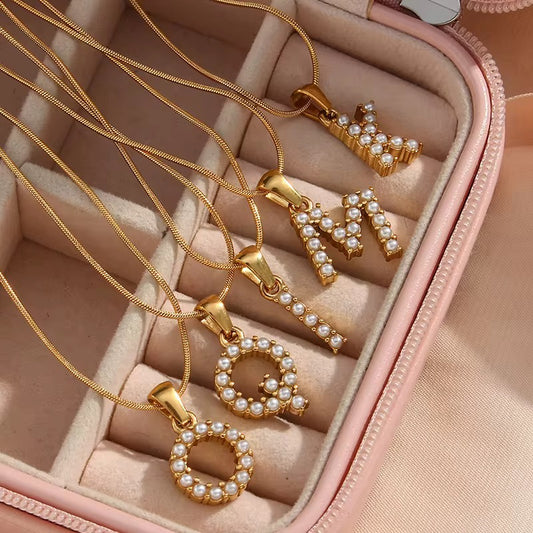 Pearl Initial Necklace
