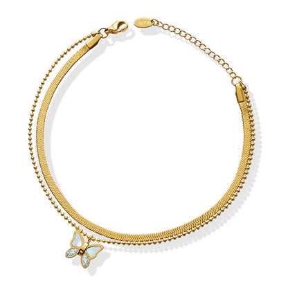 Opal Butterfly Anklet